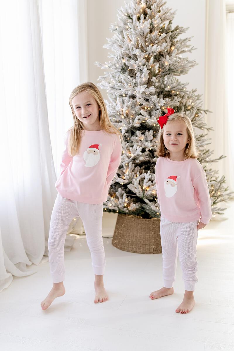 Little Paper Boat - Pink Santa Sweatshirt