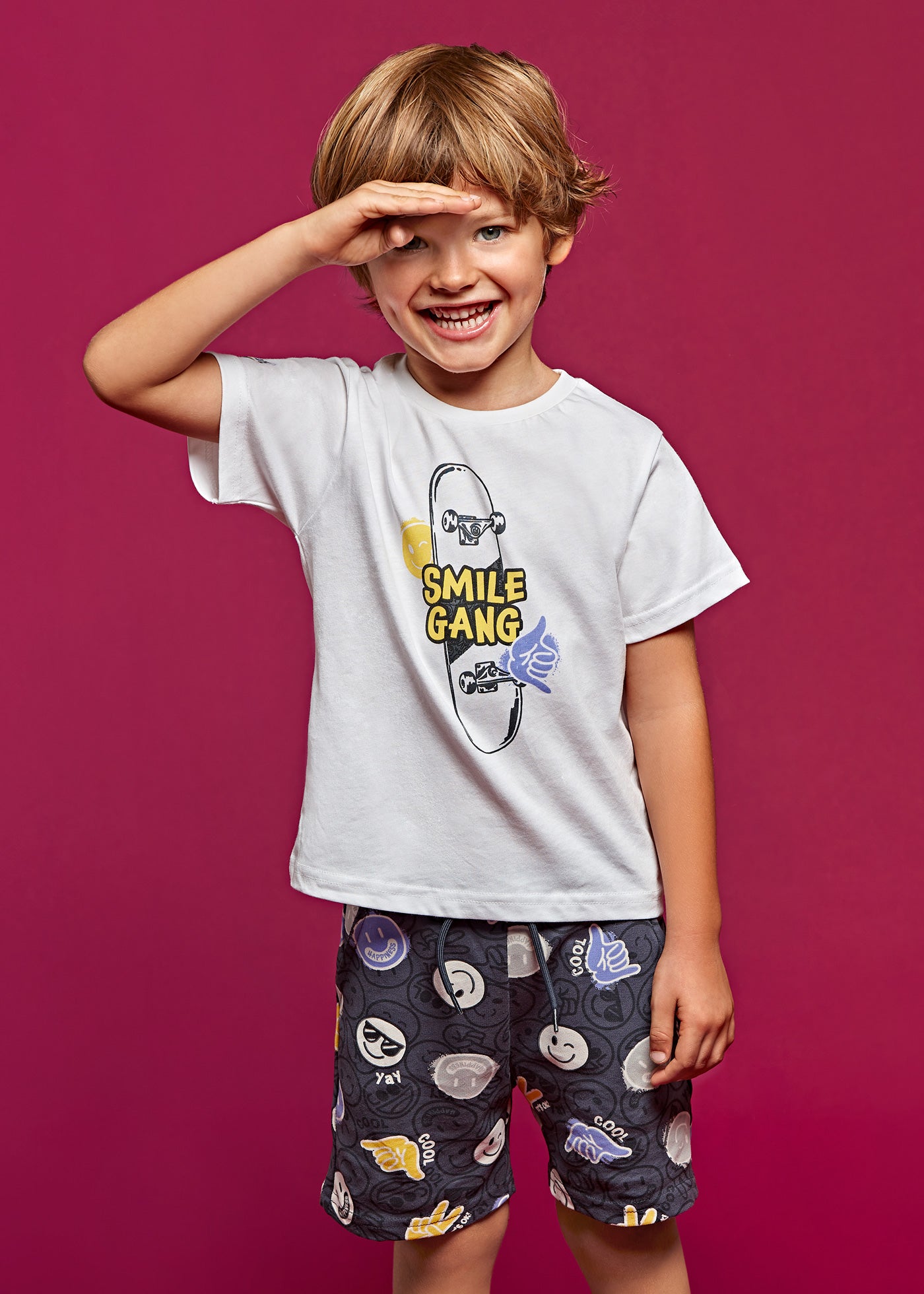 Mayoral Mini Smile Gang T-shirt & Shorts Set_ 3606-15