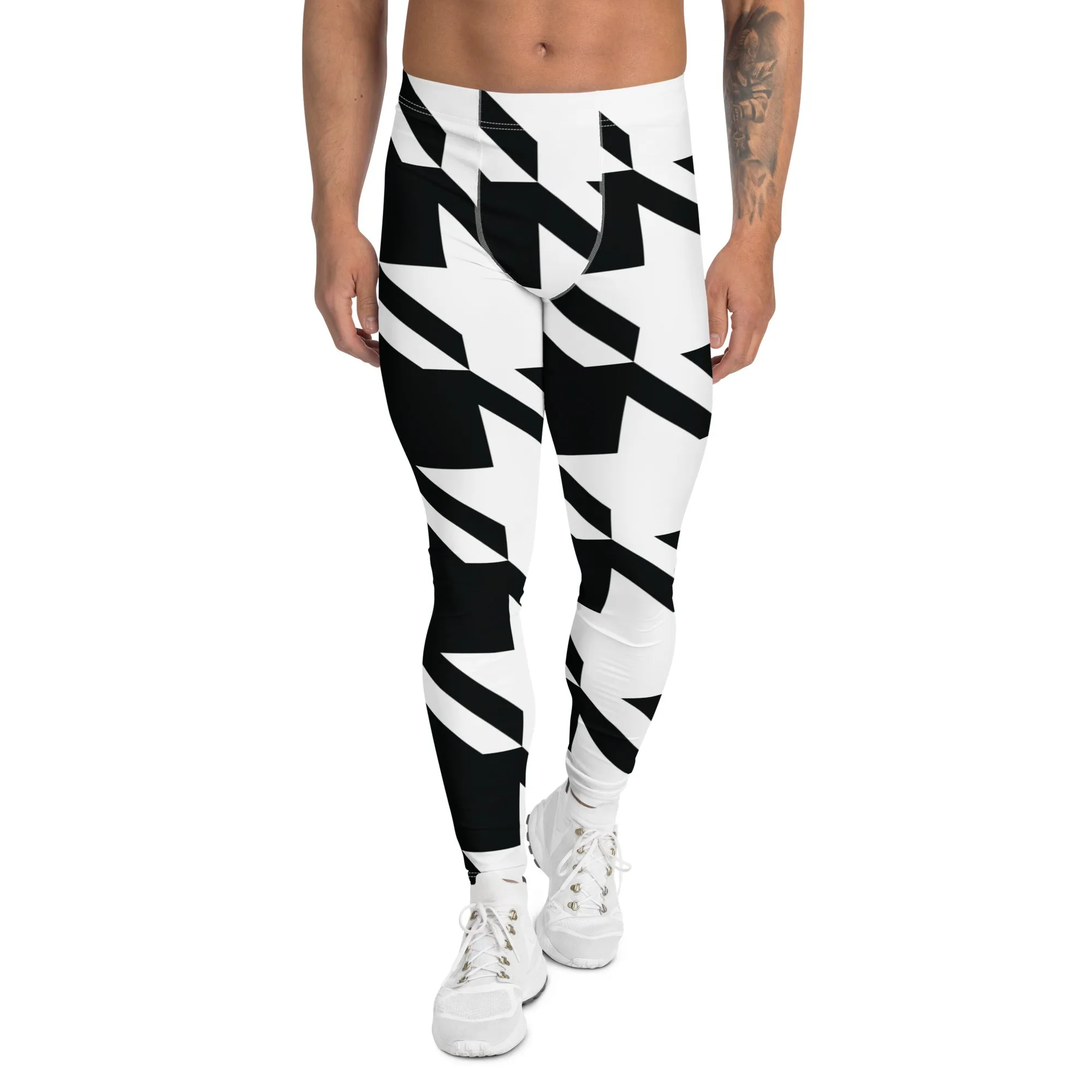 Men's Athletic Leggings - Houndstooth 001