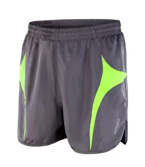 Mens micro-lite running shorts grey/lime Spiro