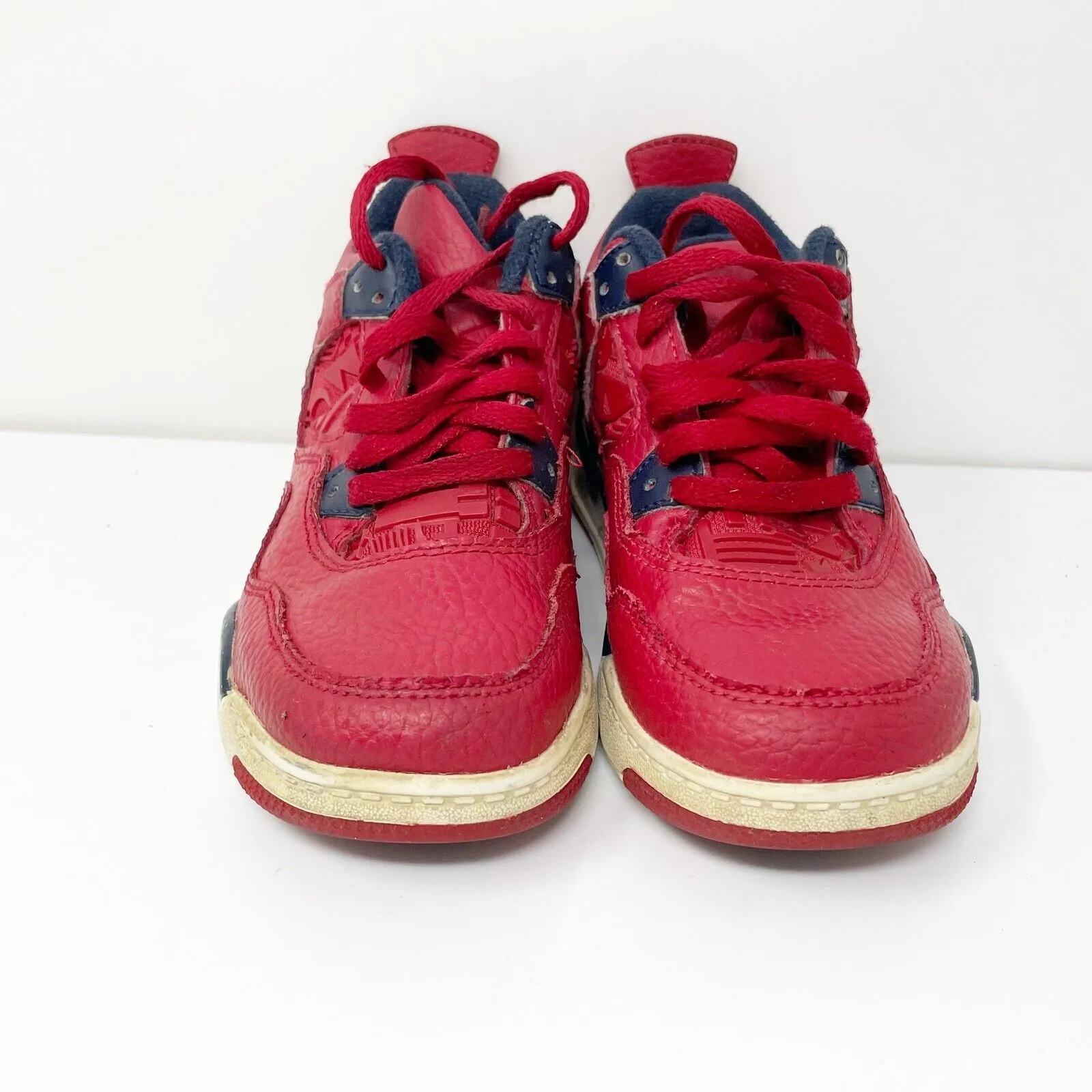 Nike Boys Air Jordan 4 BQ7669-617 Red Basketball Shoes Sneakers Size 11C