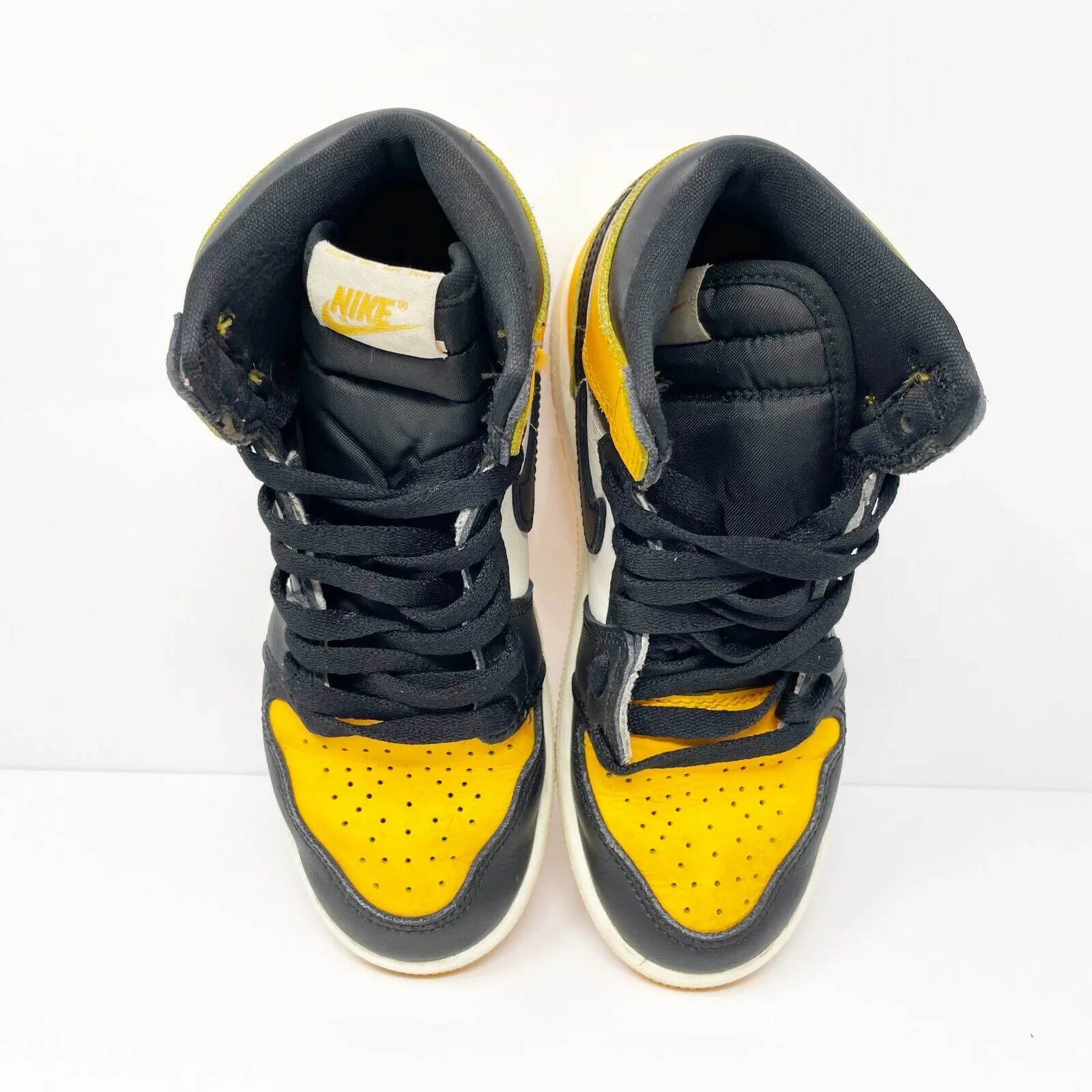 Nike Girls Air Jordan 1 AQ2664-711 Yellow Basketball Shoes Sneakers Size 2Y