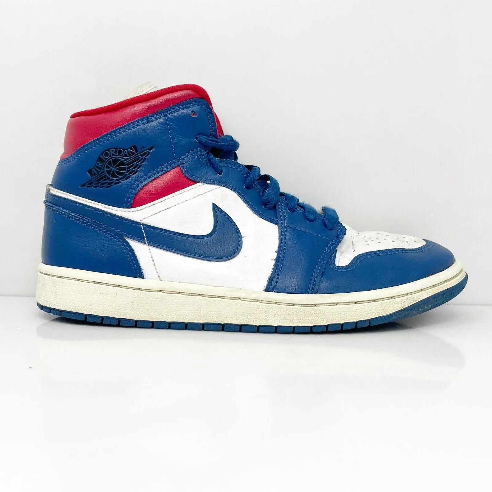 Nike Womens Air Jordan 1 Mid BQ6472-146 Blue Basketball Shoes Sneakers Size 8.5