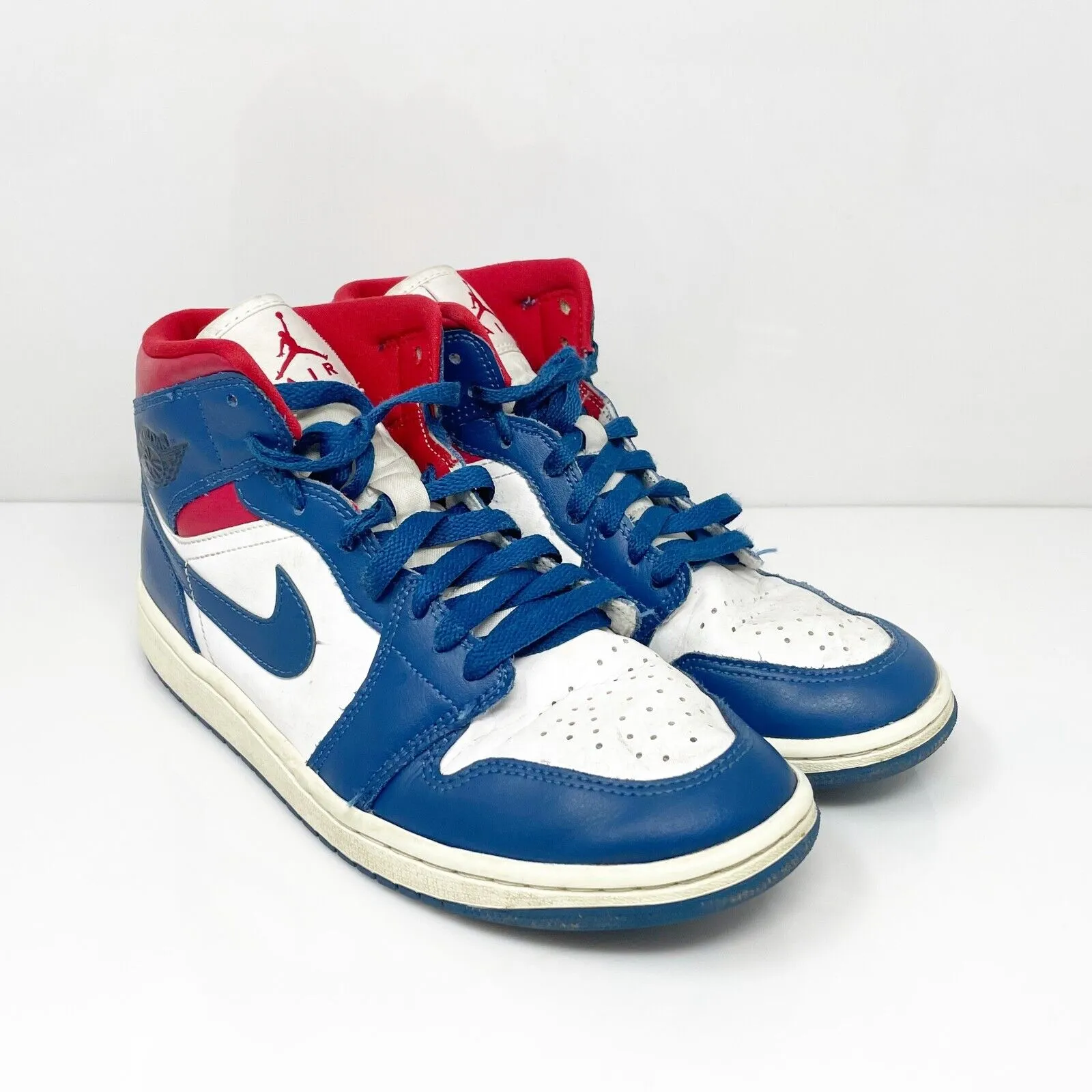 Nike Womens Air Jordan 1 Mid BQ6472-146 Blue Basketball Shoes Sneakers Size 8.5