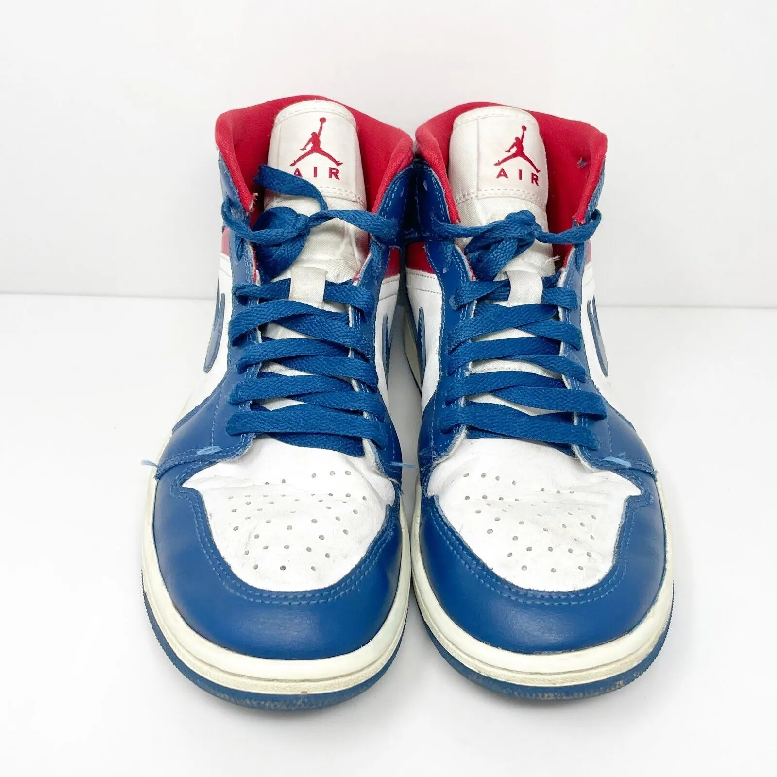 Nike Womens Air Jordan 1 Mid BQ6472-146 Blue Basketball Shoes Sneakers Size 8.5