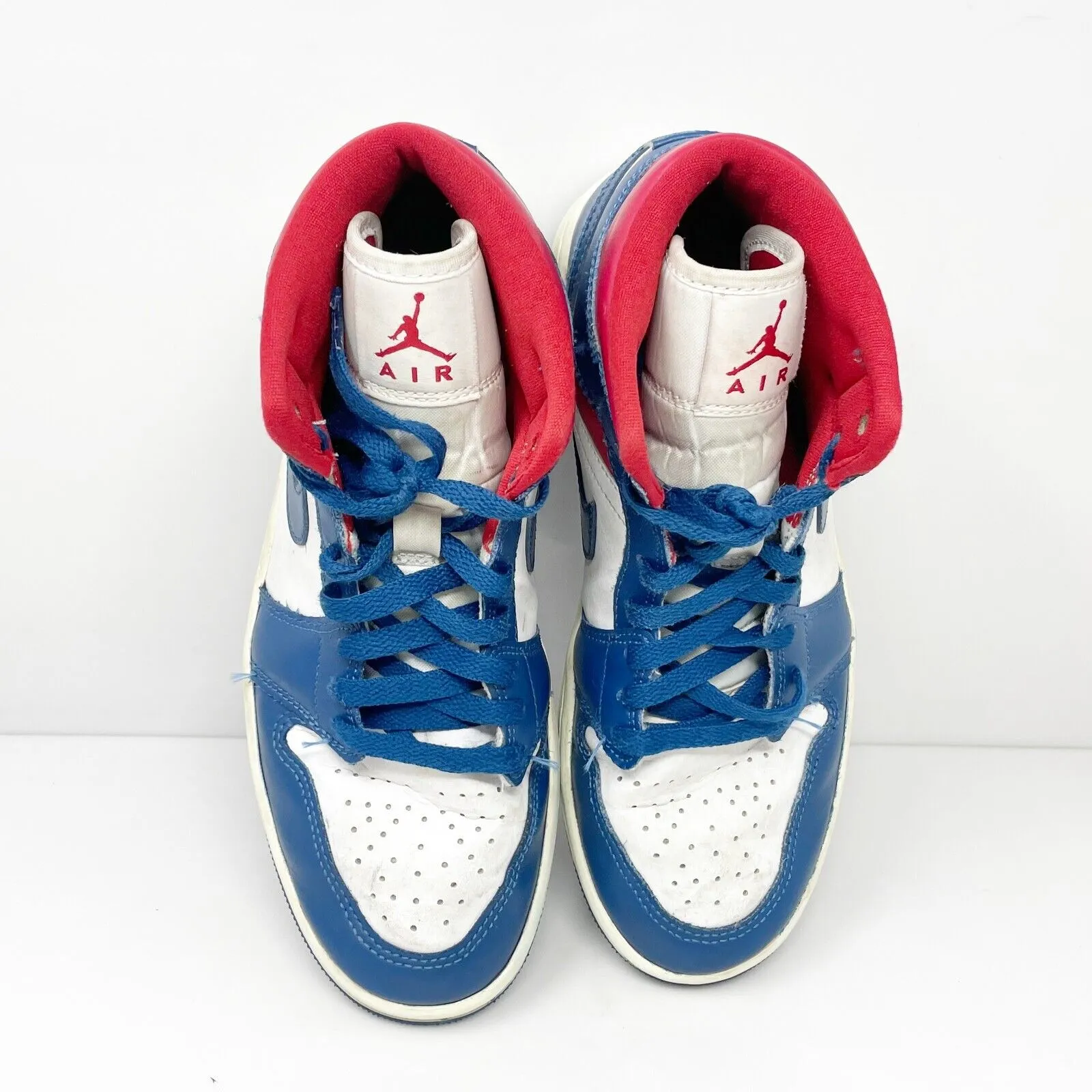 Nike Womens Air Jordan 1 Mid BQ6472-146 Blue Basketball Shoes Sneakers Size 8.5