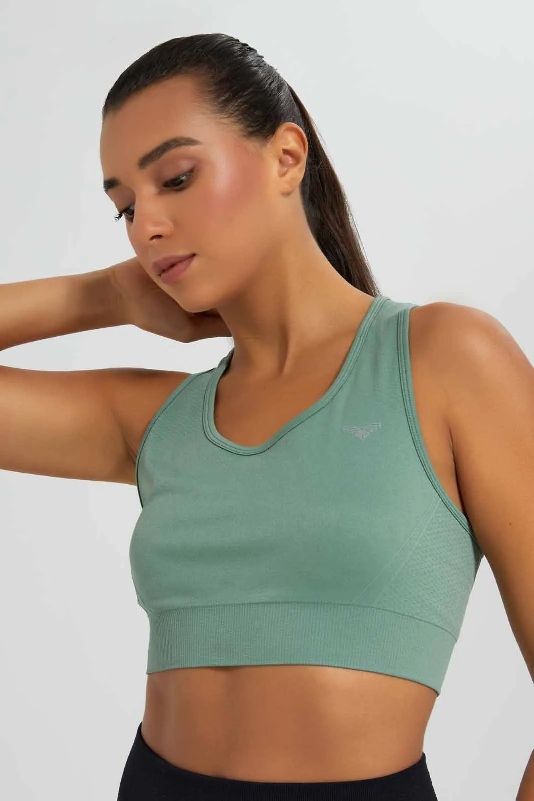 Olive Sport Bra For Women