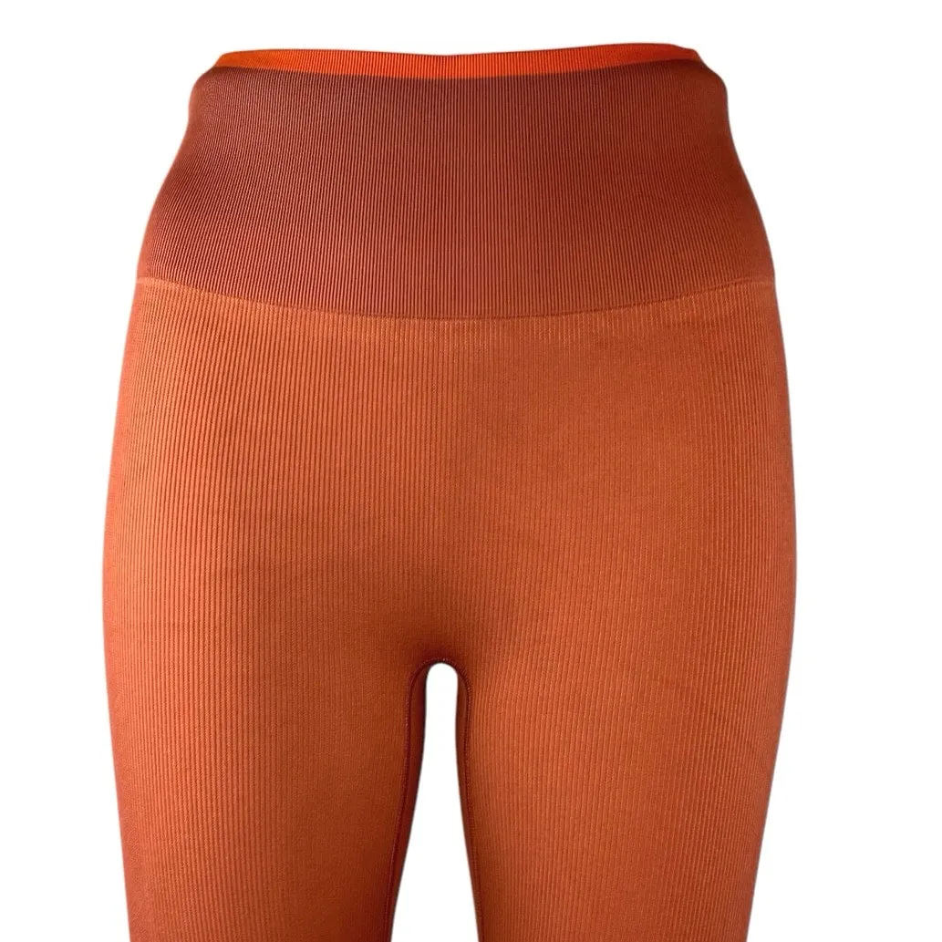 Outdoor Voices Women's Orange Mid Rise Yoga Athletic Leggings Pants Size S