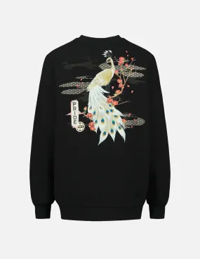 Peacock and Tsubaki Print Sweatshirt