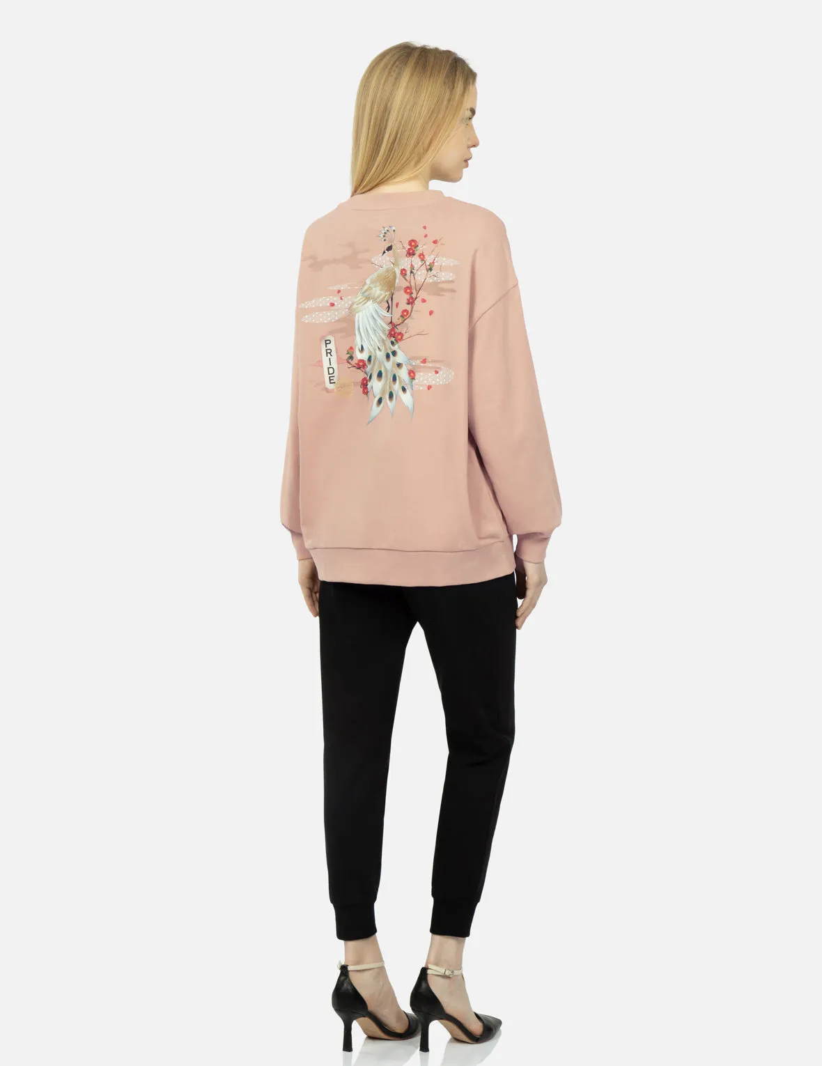 Peacock and Tsubaki Print Sweatshirt