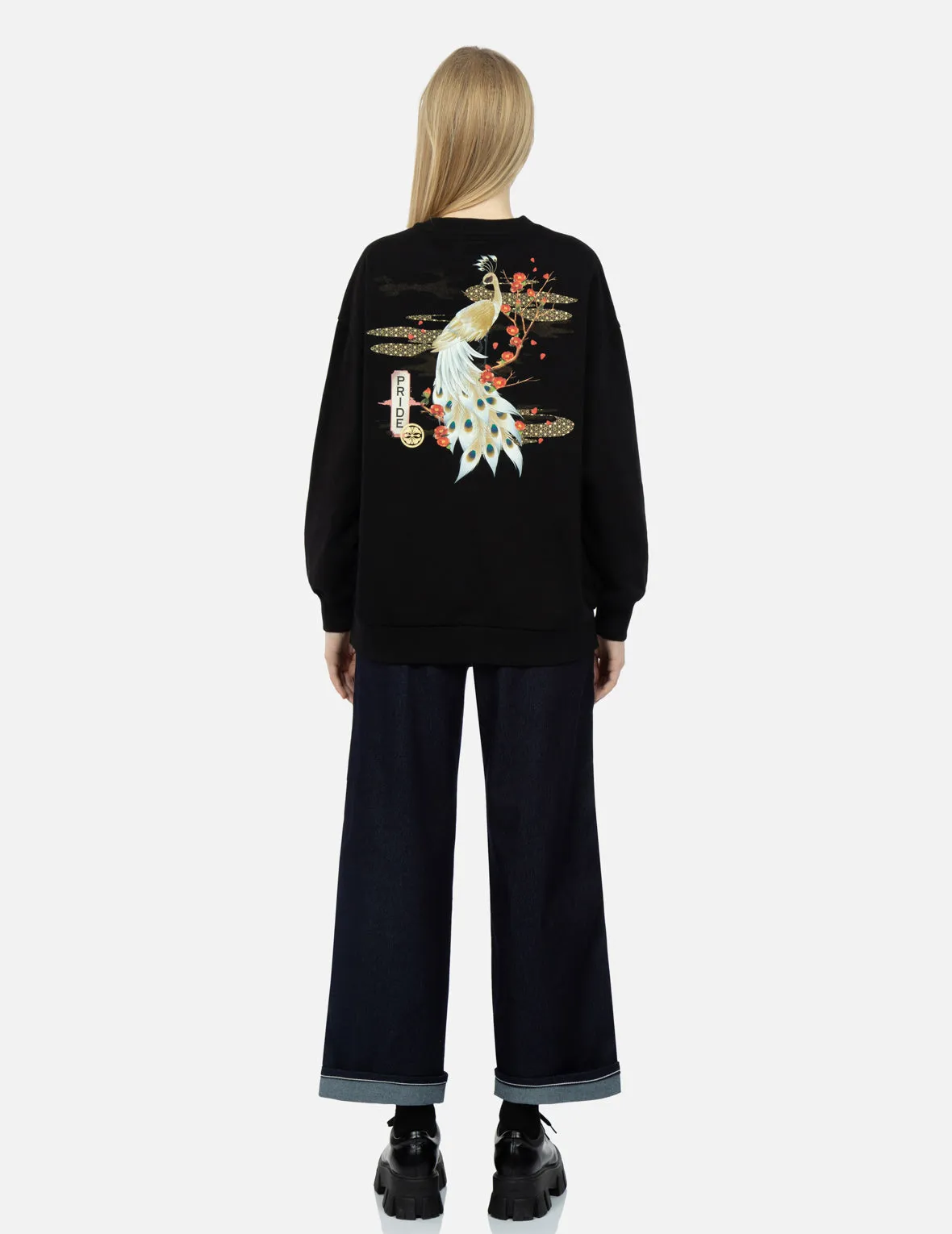 Peacock and Tsubaki Print Sweatshirt