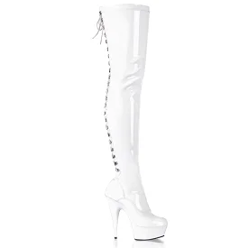 Pleaser Delight-3063-White-Size 7-Clearance