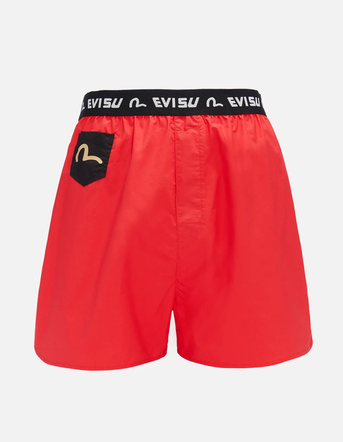 Ribbon Overlapping Daicock and Seagull Print Boxer Shorts