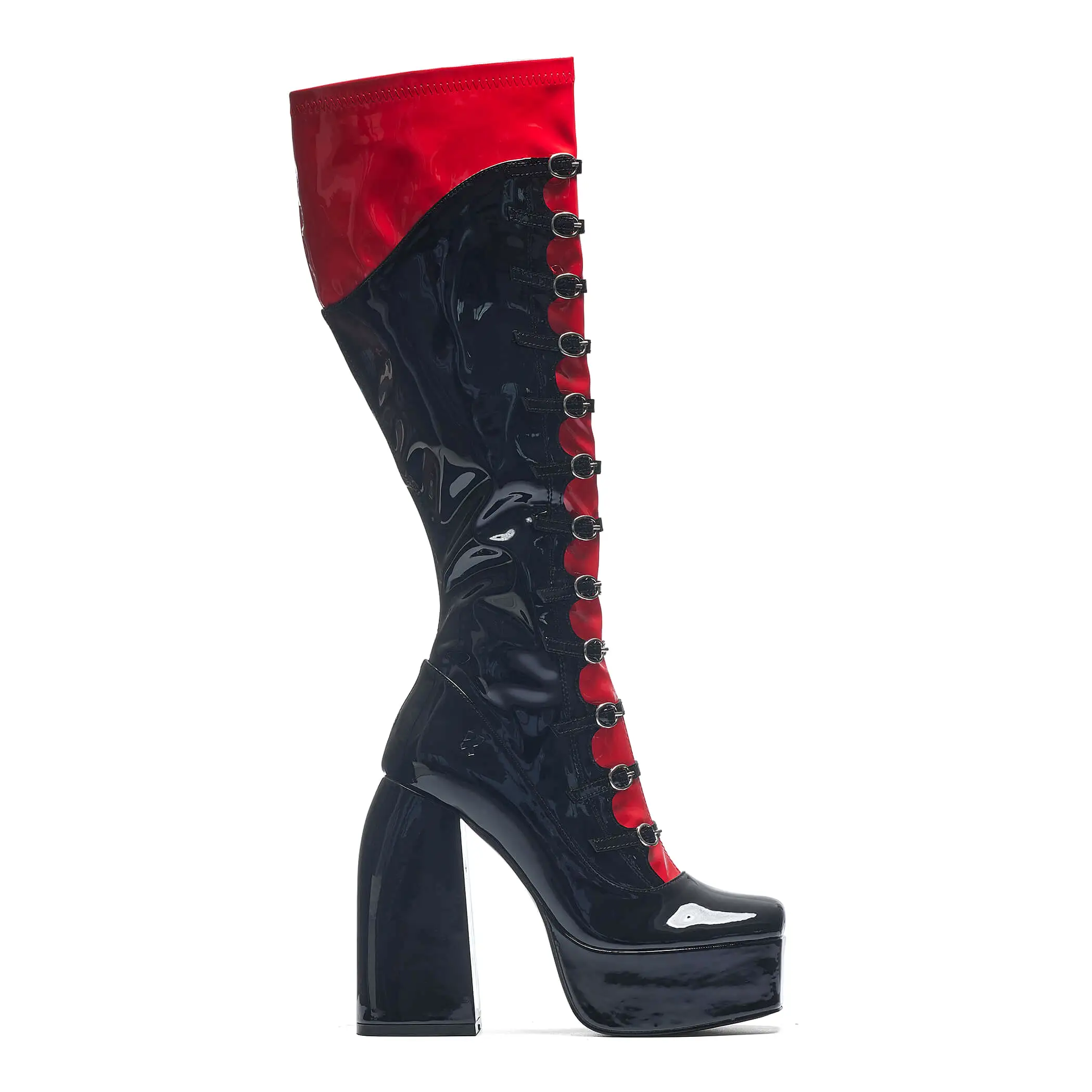 Ritual State Patent Long Boots - Red