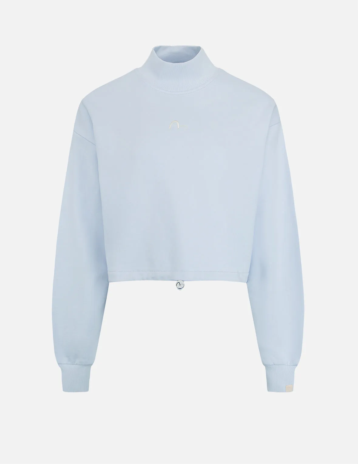 Seagull and Logo Embroidery Turtle Neck Sweatshirt