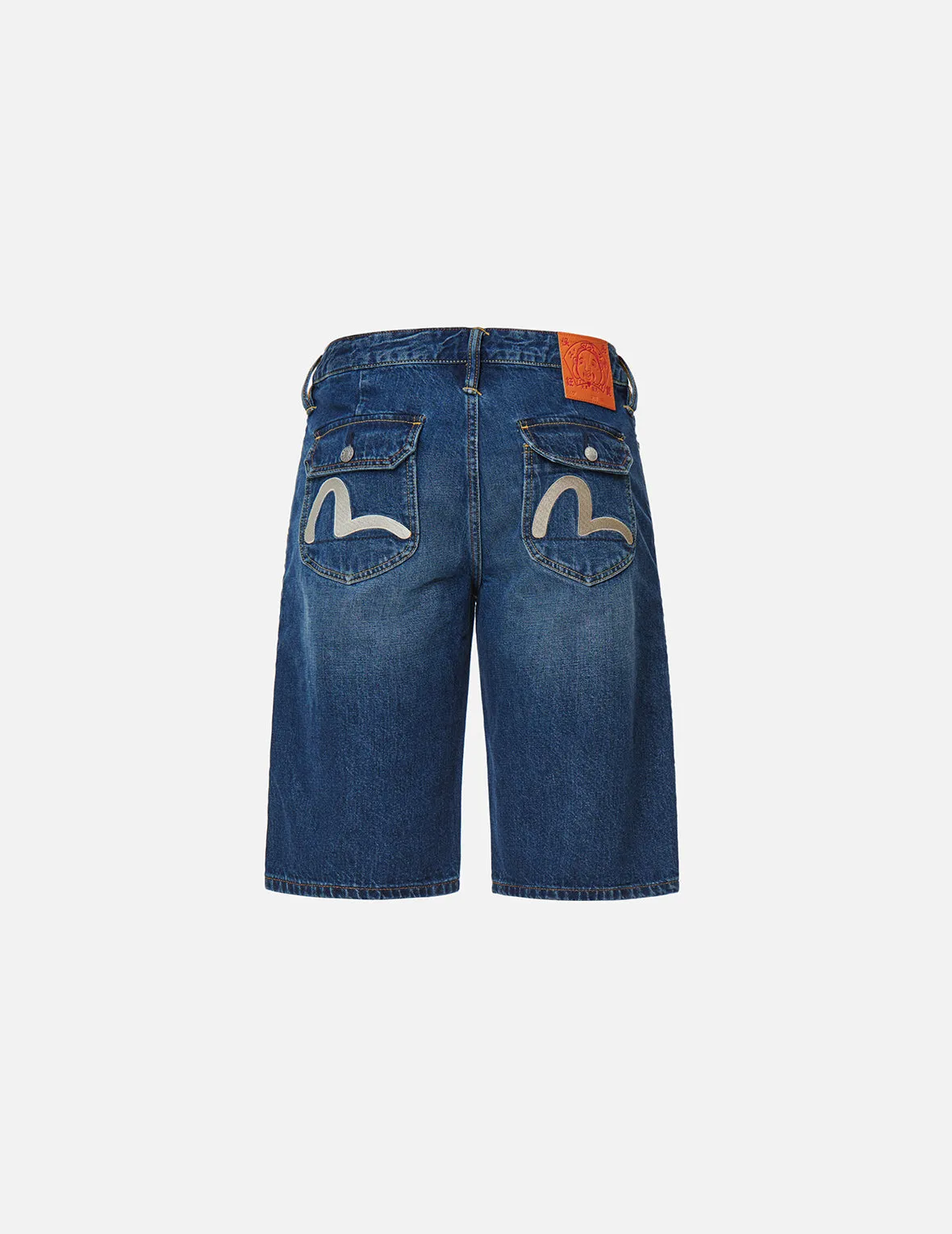 Seagull Embroidered Denim Shorts