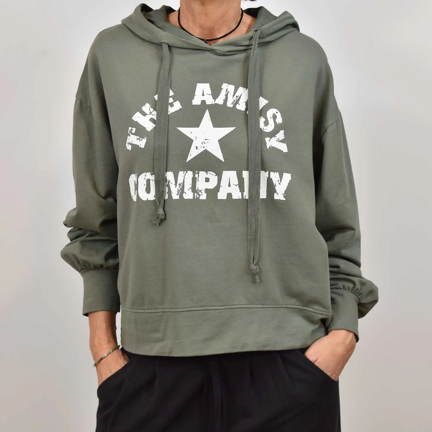 Sudadera Amisy capucha kaki