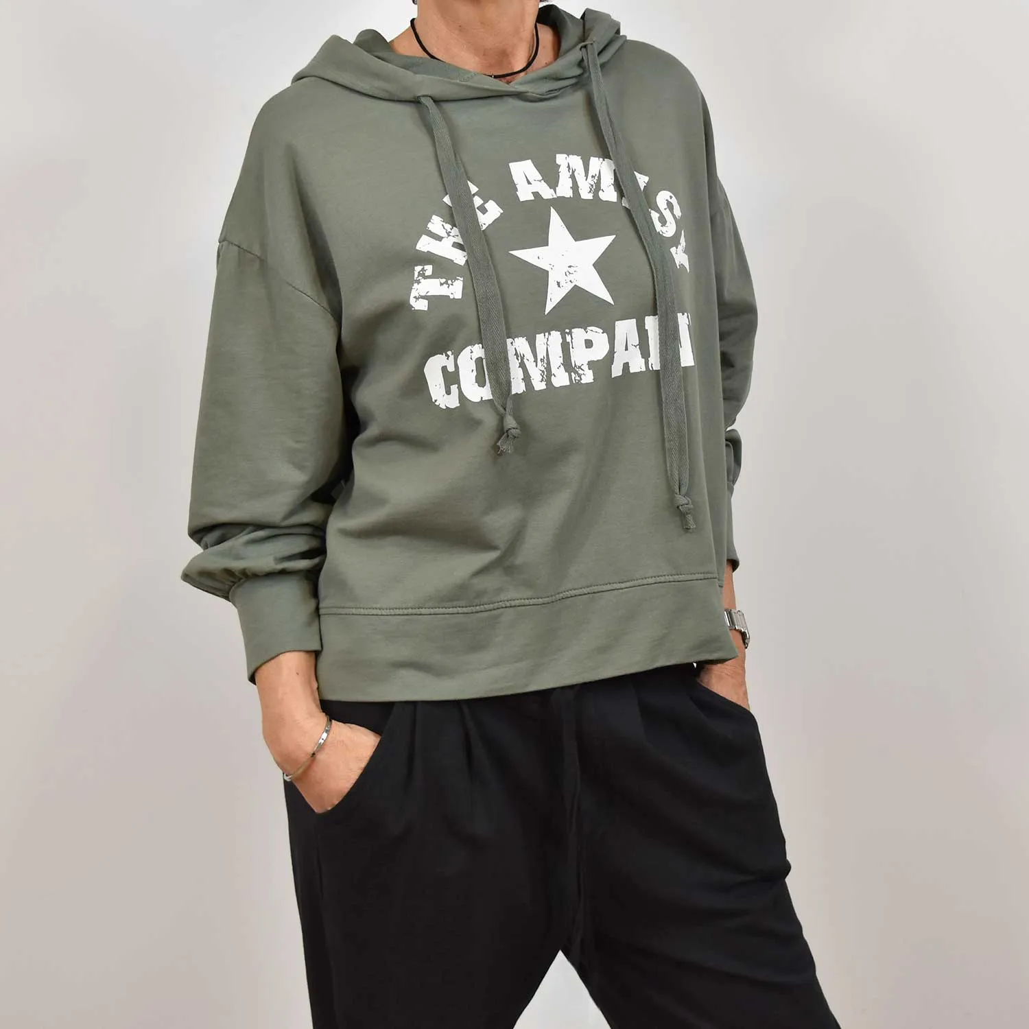 Sudadera Amisy capucha kaki