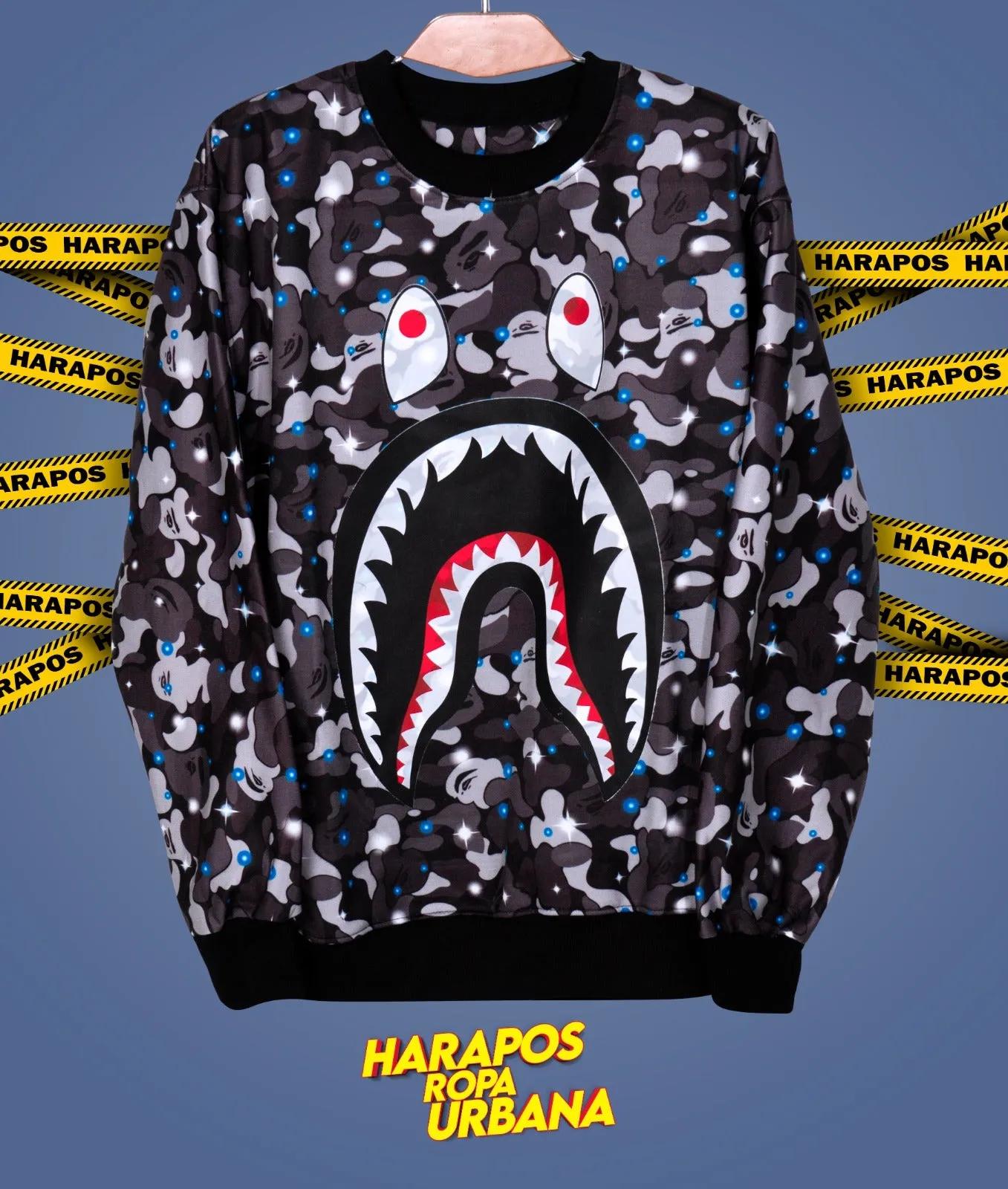 Sudadera bape frizada negra