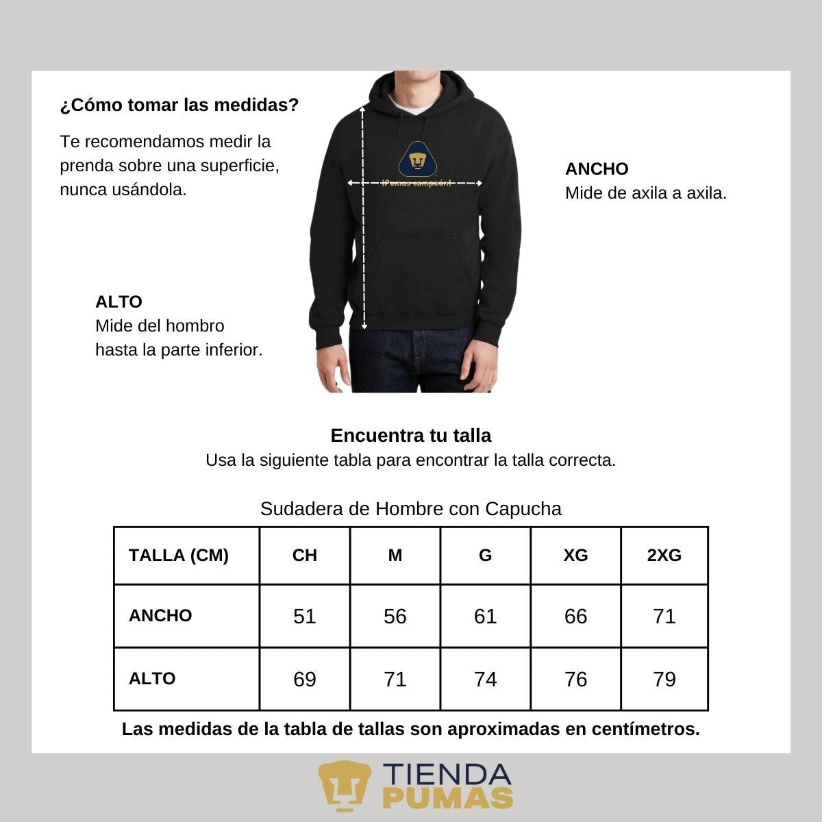 Sudadera Hombre Pumas UNAM campeón