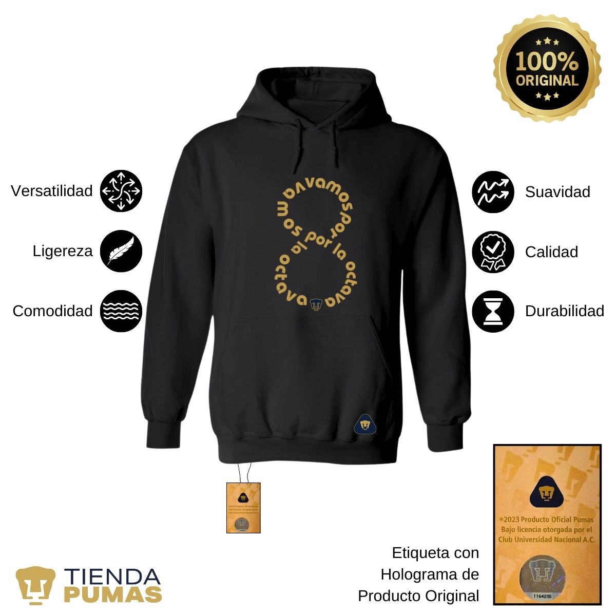 Sudadera Hombre Pumas UNAM octava