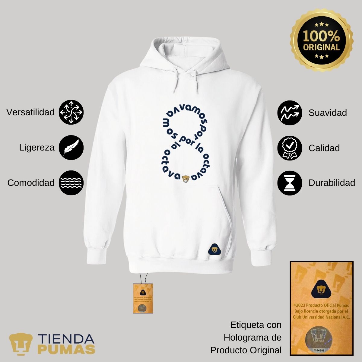 Sudadera Hombre Pumas UNAM octava