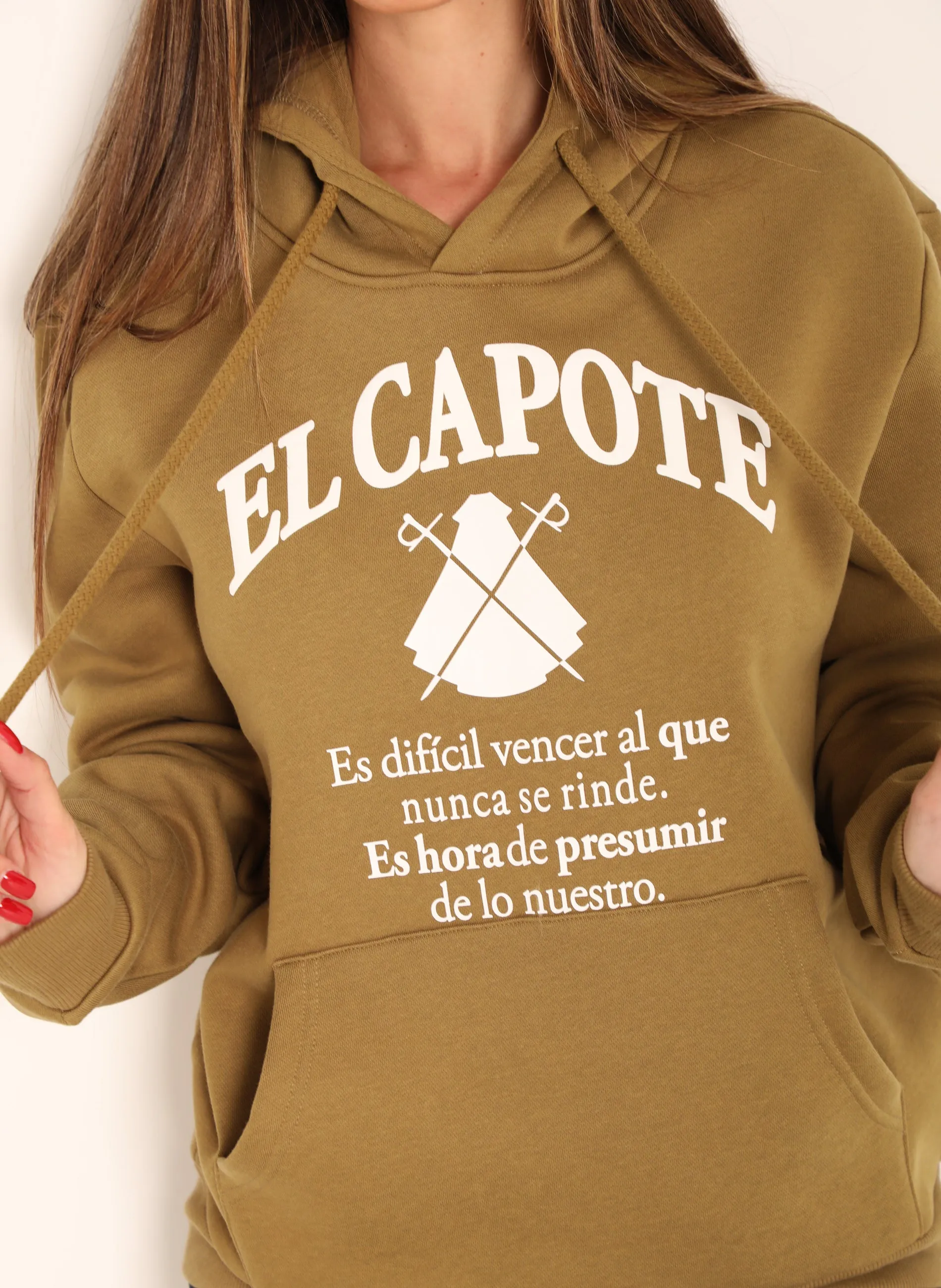 Sudadera Mujer Kaki Capucha