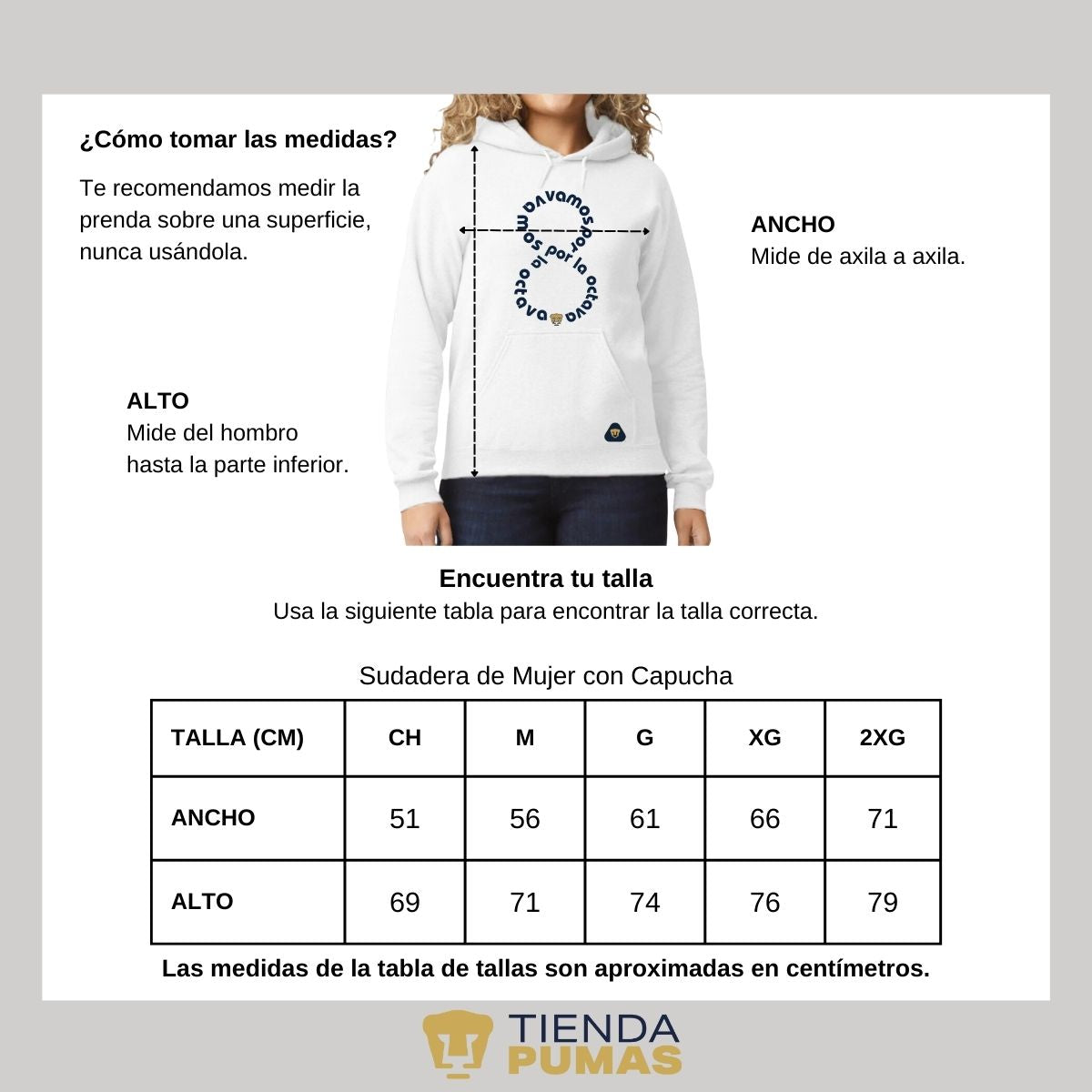 Sudadera Mujer Pumas UNAM octava