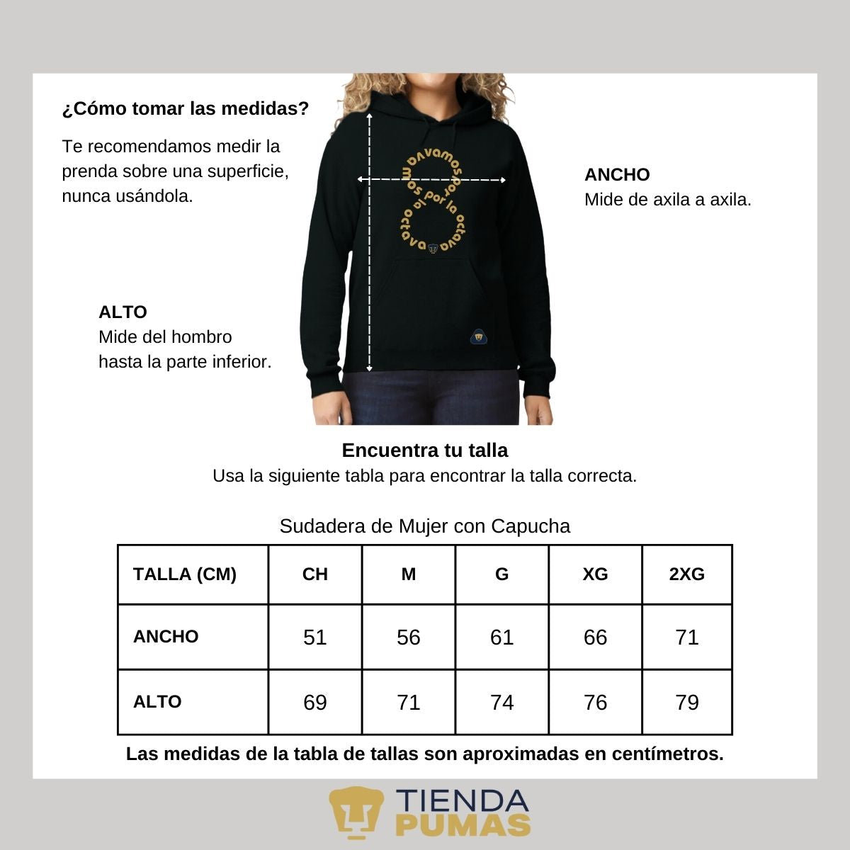 Sudadera Mujer Pumas UNAM octava