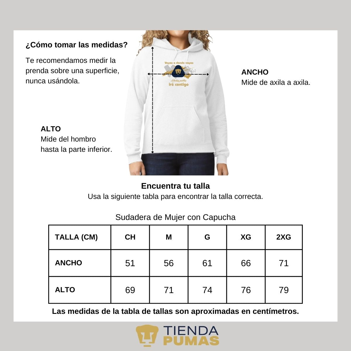 Sudadera Mujer Pumas UNAM vuelta