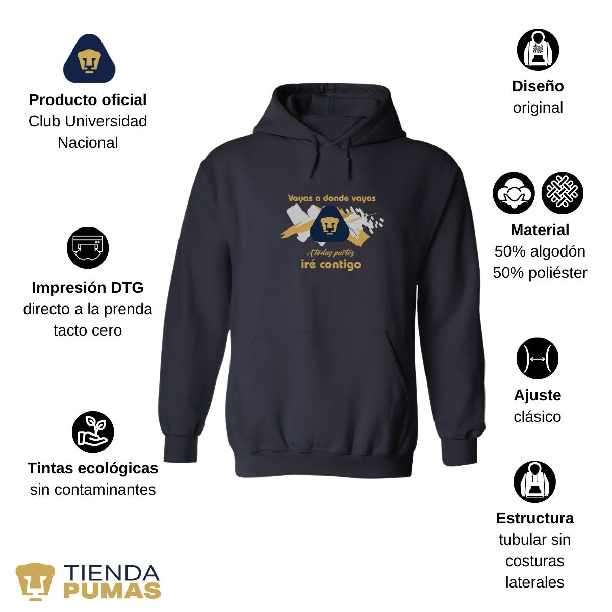 Sudadera Mujer Pumas UNAM vuelta