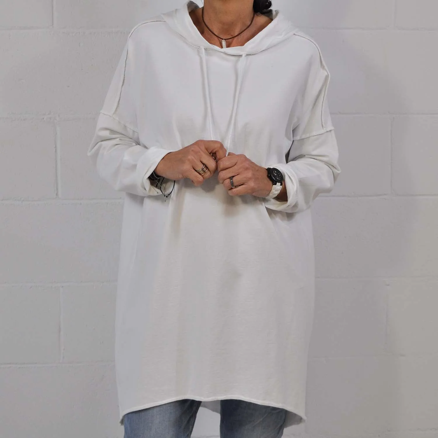 Sudadera oversize blanca