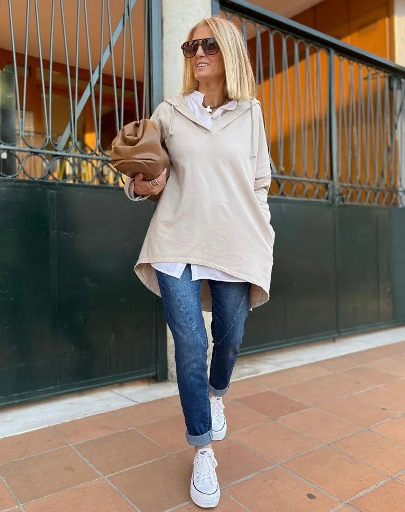 Sudadera pico beige