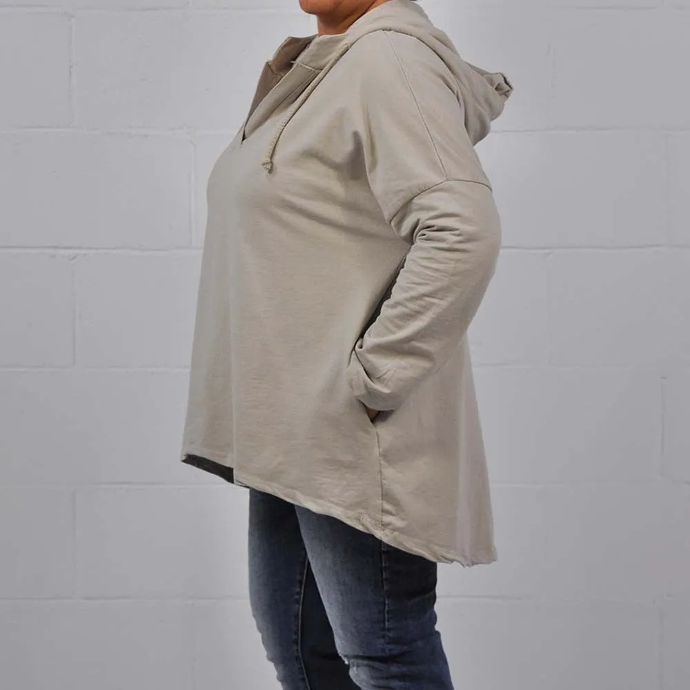 Sudadera pico beige