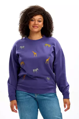 Sugarhill - Noah Sweatshirt -  Navy Embroidered Safari