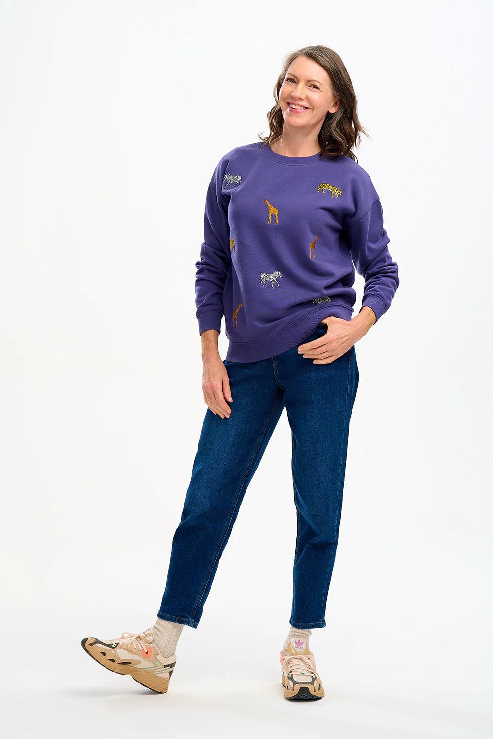 Sugarhill - Noah Sweatshirt -  Navy Embroidered Safari