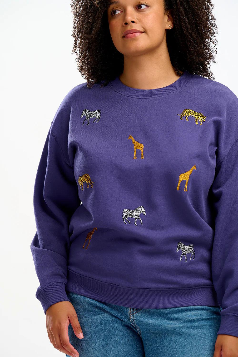 Sugarhill - Noah Sweatshirt -  Navy Embroidered Safari