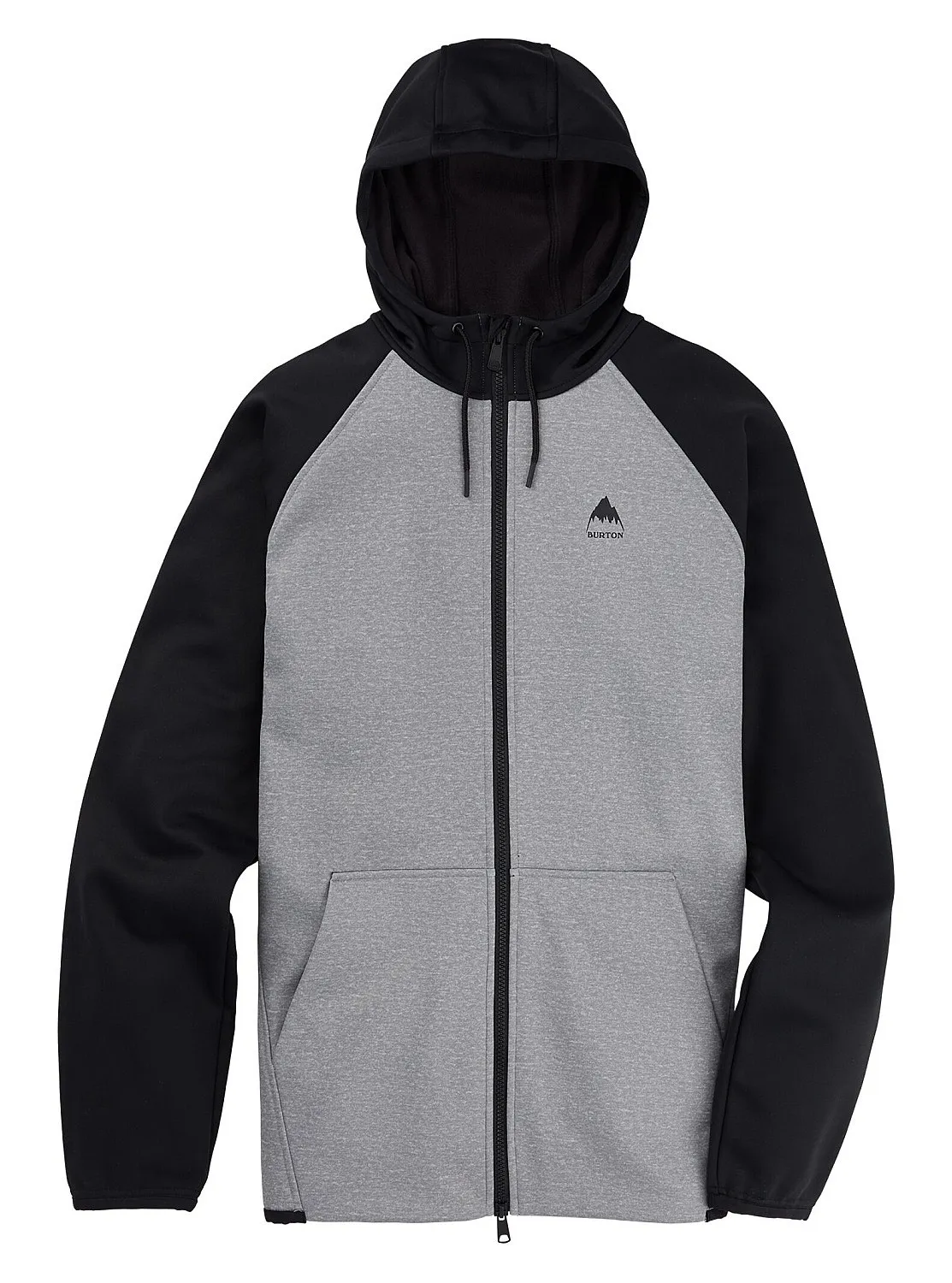 sweatshirt Burton Crown Weatherproof Fleece Zip - Gray Heather/True Black - men´s