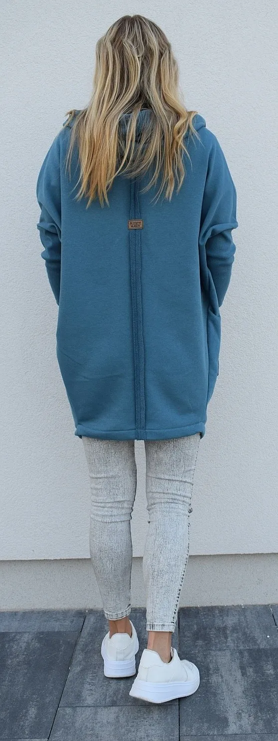 sweatshirt M.ASCH-Be original Cardigan Oversize - Blue Stone - women´s