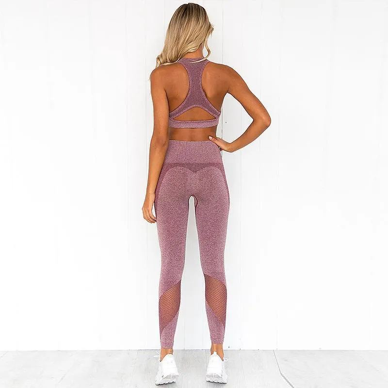 Women Vital Seamless Yoga Set Gym Clothing Fitness Leggings+Cropped Shirts Sport Suit Women Long Sleeve Tracksuit Active Wear