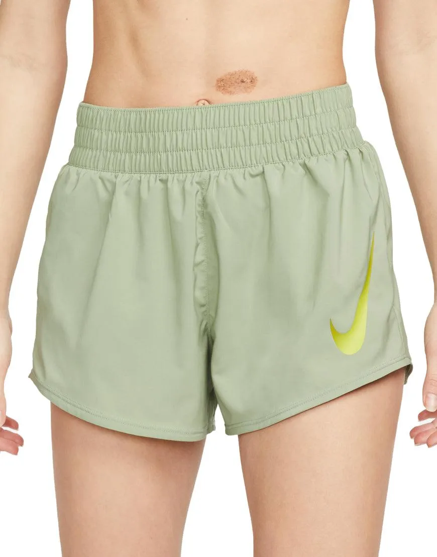 Women's Swoosh Brief Lined Running Shorts :Oil Green